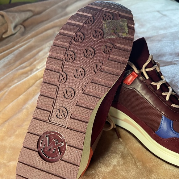 MICHAEL KORS LULA TRAINERS CANVAS 9m Merlot - Picture 5 of 7